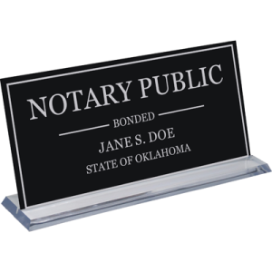 Oklahoma Notary Display Sign (Black)
