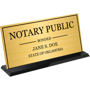 Oklahoma Notary Display Sign (Gold)
