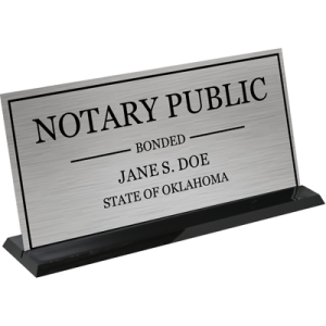 Oklahoma Notary Display Sign (Silver)