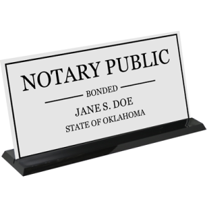 Oklahoma Notary Display Sign (White)